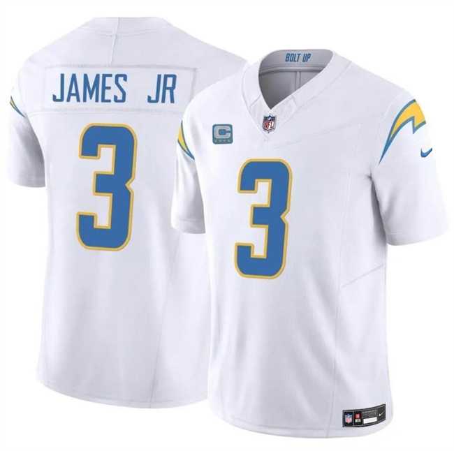 Men & Women & Youth Los Angeles Chargers #3 Derwin James Jr. White 2024 F.U.S.E. With 4-Star C Patch Vapor Untouchable Limited Stitched Jersey